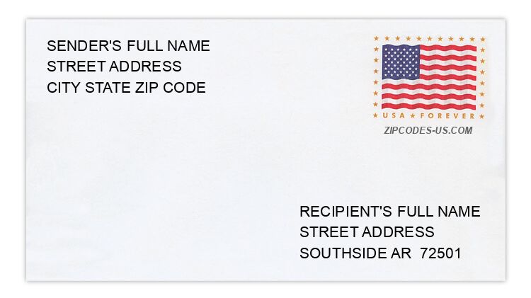 The recipient address information is provided for your reference.