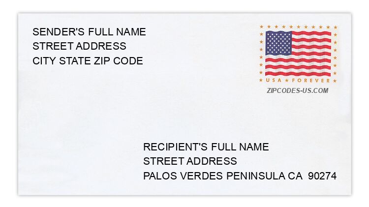 The recipient address information is provided for your reference.