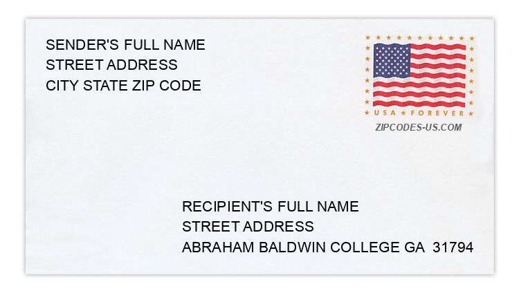 The recipient address information is provided for your reference.