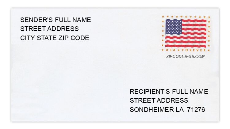 The recipient address information is provided for your reference. 