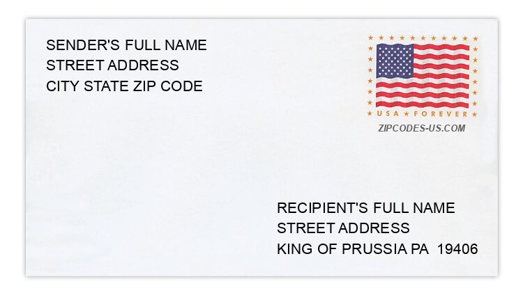 9 digit zip code for king of prussia pa