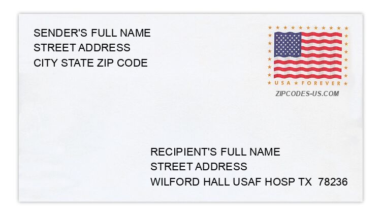 The recipient address information is provided for your reference.