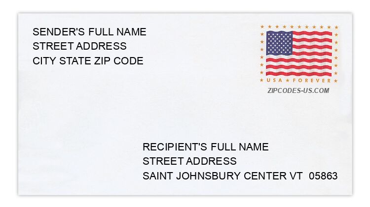 The recipient address information is provided for your reference.